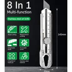 Estilete Profissional 18mm Com Trava Aço Inox Maciço