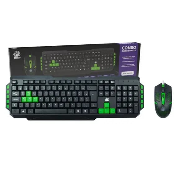 Combo 5+ Gamer Start 2.0 Kit Mouse E Teclado Português Gamer