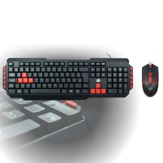 it Gamer Teclado Semi-mecânico + Mouse Gamer  Computador Notebook e Vídeogame Vermelho