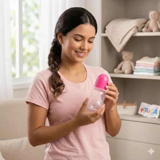Mamadeira 80ml Rosa /Azul