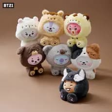 BT21 bts bts BABY Zoo Boneca de pelúcia Boneca sentada Boneca Cross-Dressing