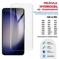 Película Hidrogel HD Transparente e Flexível para todos os modelos Samsung Galaxy A55, A06, A05, A56