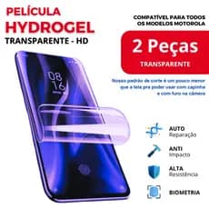 Kit 2 Peças de Película HIDROGEL TRANSPARENTE PREMIUM Flexível para Motorola Edge 20 a 60, Moto G
