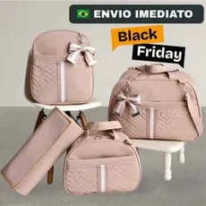 Kit bolsa maternidade com 4 peças térmico e impermeável mala para bebê menino menina Envio imediato