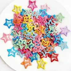 10pcs Grampo de Cabelo Estrela Y2K, Fivela Colorida para Meninas, Acessório Dopamina