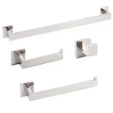 Kit Acessórios Para Banheiro Aço Inox Premium Cromado 4 Peças