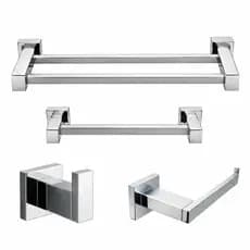 Kit Acessórios Banheiro/lavabo Aço Inox 4 Peças Q4C