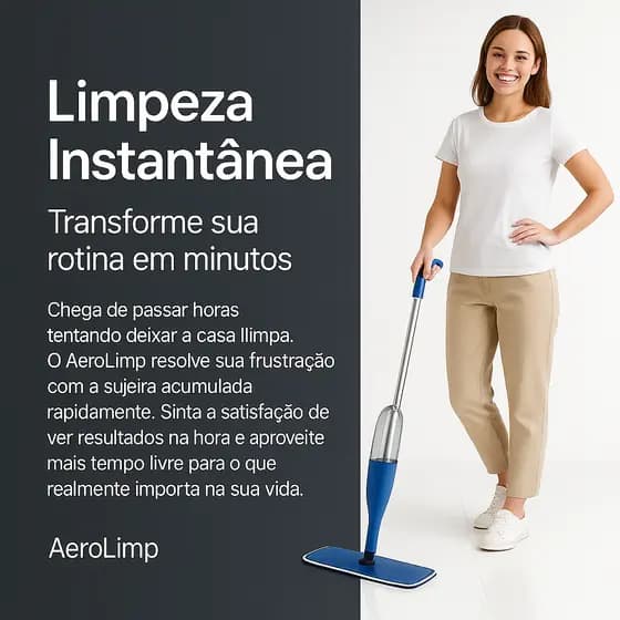 Mop Spray Pulverizador Integrado Limpeza Rápida Eficiente