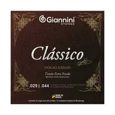 Encordoamento Giannini Violão Nylon Clássico Bronze 65/35 GENWXPA Extra Pesada