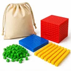 Material Dourado Colorido Matemática Completo C/ Sacola e Milhar - Plástico Resistente