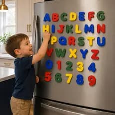 Letras Magnéticas Bubble Premium Infantil + Números Ímã Forte Colorido Grande 5cm Educativas