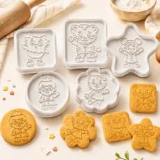Cortadores de Biscoito e Massinha Infantil Kit 5 Peças Lembrancinha Festa Aniversário Daniel Tigre