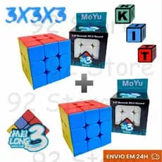 Original Kit 2 Cubo Mágico 3x3x3 Speed Gold Moyu Profissional Rubik Anti Stress Brinquedo
