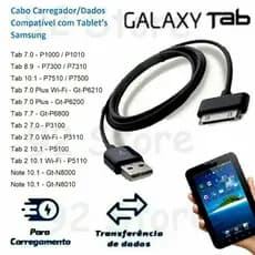 Cabo Carregador e Dados Tablet Samsung Antigo USB 30 Pinos P1000 P3100 P5100 Gt-N8000