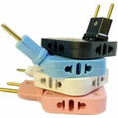 Kit 3 Adaptador Extensor de Tomada Articulado 10A Benjamin Conector Colorido Reforçado