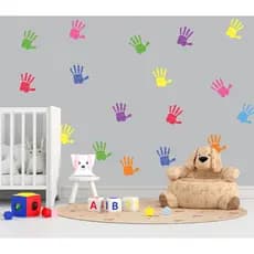 Adesivo De Parede Infantil 60 Mãos Colorida
