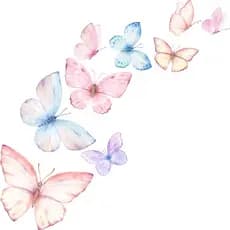 Adesivo De Parede Infantil Quarto Menina Borboletas Aquarela 61un