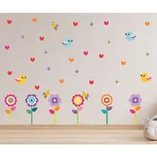 Adesivo de Parede Infantil Jardim Flores Quarto Criança