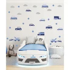 Kit Adesivo de Parede Carros - Papel de Parede Carrinhos Quarto Infantil