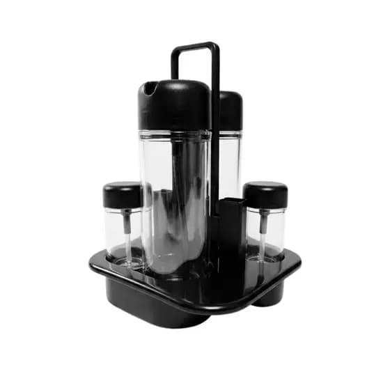 Galheteiro De Mesa 5 Pçs Porta Tempero Condimento Especiarias Porta Temperos Restaurante Bar Cozinha