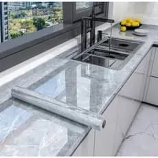 Papel De Parede Adesivo Mármore Brilhante Lavável 4,5 METROS X 60CM Renove Seu Moveis Bancada Ambiente Cozinha Banheiro