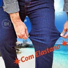 Calça Jeans Masculina Tipo Slim com Elastano