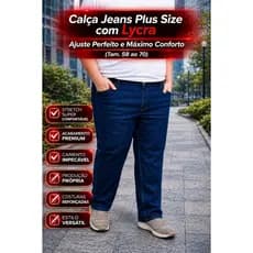 Calça Jeans Masculina Plus Size Elastano Conforto Garantido Promoção Oferta 👖🔥