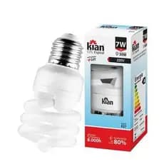 Lâmpada Compacta Mini Espiral 7W E27 Morna 2700K - KIAN (Luz Quente)