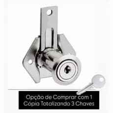 Fechadura Stam Para Gaveta 302 31mm Niquelada aço inoxidável c/Opção de Cópia da Chave Reserva