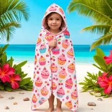 Toalha Banho Infantil Gigante Com Capuz Piscina Felpuda Extra Macia