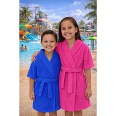 Roupão de Banho Infantil Atoalhado Piscina, Praia Sem Capuz Verão