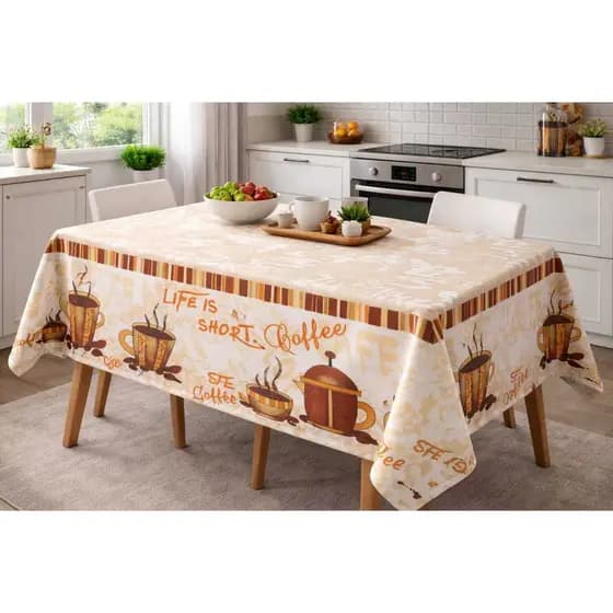 Toalha De Mesa 4/6 Cadeiras 1,45 X 1,45/ 2,00 x 1,45 Decoração De Cozinha