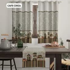 Cortina Para Cozinha Oxford Moderna 3,00 x1,40