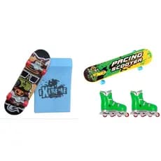 Kit Skate de Dedo com Rampa e Patins de Dedo com Skate Brinquedo Radical Lindo Presente Coordenação Motora