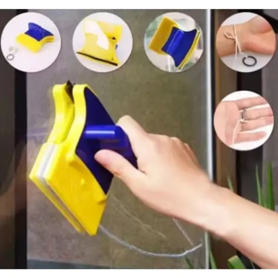 Limpa Vidro Magnético - Dupla Face com Super Imã Mágico Limpador de Janelas Limpeza Externa
