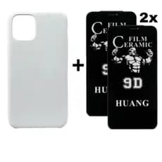 Case Branca + 2X Cerâmica Privacidade iPhone 11 ao 16 Pro Max - CSTech