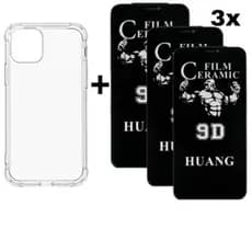 Capa TPU + 3X Película Cerâmica Privacidade iPhone X XS 11 12 13 14 15 16 Pro Max - CSTech