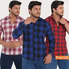 Camisa Xadrez Masculina Manga Comprida Festa Junina São João Quadriculada Country Risca de Giz Plus