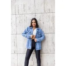 Max Jaqueta Jeans Feminino Longer Rasgado Novo Parka