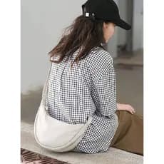 bolsa feminina transversal poliéster impermeável -meia lua