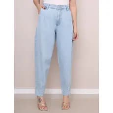 Calça Jeans Feminina Mom Calca Com Bolsa