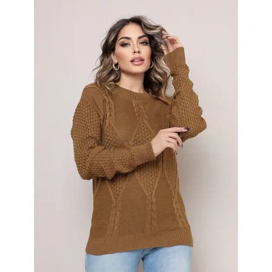 Brusa de frio Modal Tricot manga longa modelo novo moda femenina do iverno outono