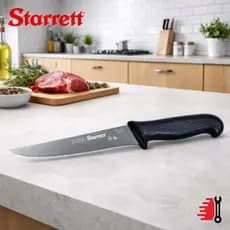 Faca De Desossar Starrett 15cm 6" Aço Inox Reta Larga Profissional Carne Frango Peixe