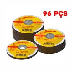 Kit 96 Discos De Corte Starrett 115mm Extra Fino Inox 4.1/2" x 1mm Para Esmerilhadeira
