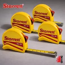 Kit 4 Trenas Starrett 5m Fita De Aço Milímetros E Polegadas Profissional Com Trava