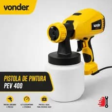 Pistola De Pintura Elétrica Vonder PEV 400 Pulverizadora De Tinta Acabamento Profissional