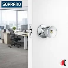 Fechadura Tubolar Cilindrica Soprano Tulipa Externa Inox Polido BR90 PY