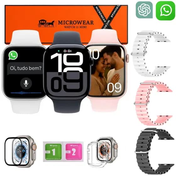 Smartwatch W11 Mini Microwear 2026 42mm Responde WhatsApp Faz Ligações