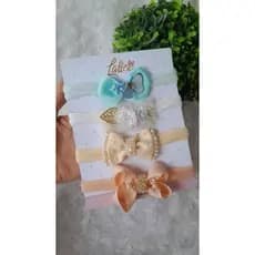 Kit 4 faixinhas de bebê/RN meus primeiros lacinhos Lacinho faixa bebê luxo