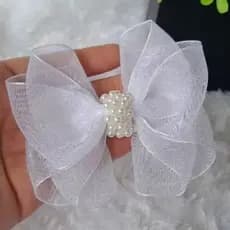 Laço infantil de organsa luxo - Casamento / batizado - Laço bico de pato ou faixa de bebêRN